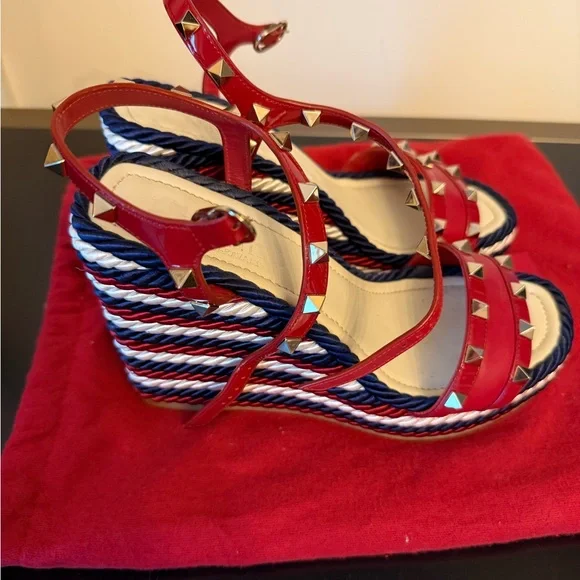 Valentino Red Studded Women's Sandals - Picture 2 of 3